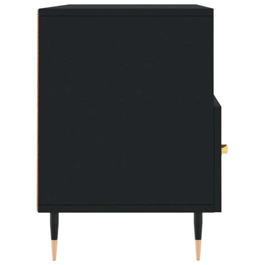 Tv-Meubel 02X36X50 Cm Bewerkt Hout Zwart