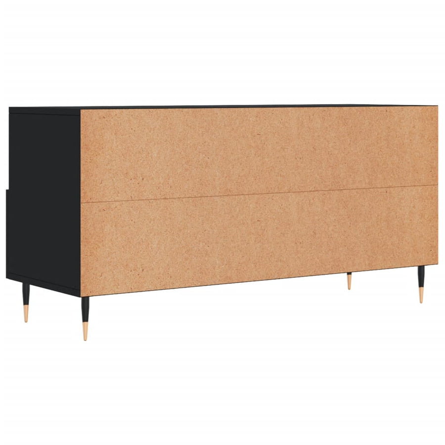 Tv-Meubel 02X36X50 Cm Bewerkt Hout Zwart