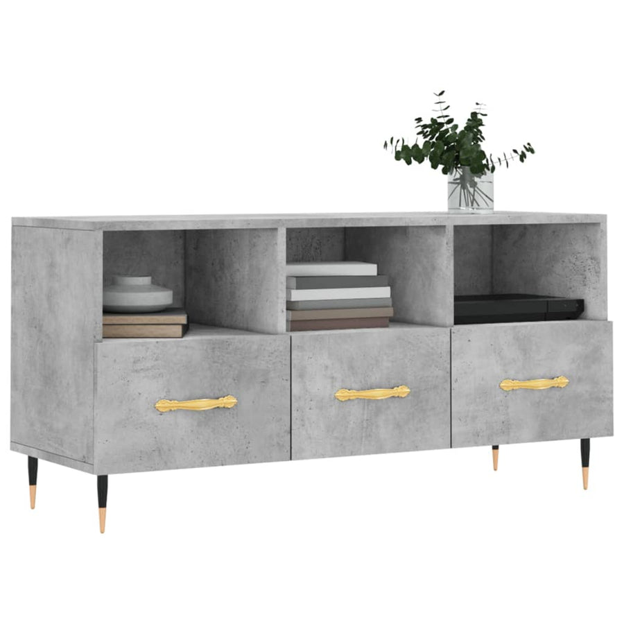 Tv-Meubel 02X36X50 Cm Bewerkt Hout Betongrijs