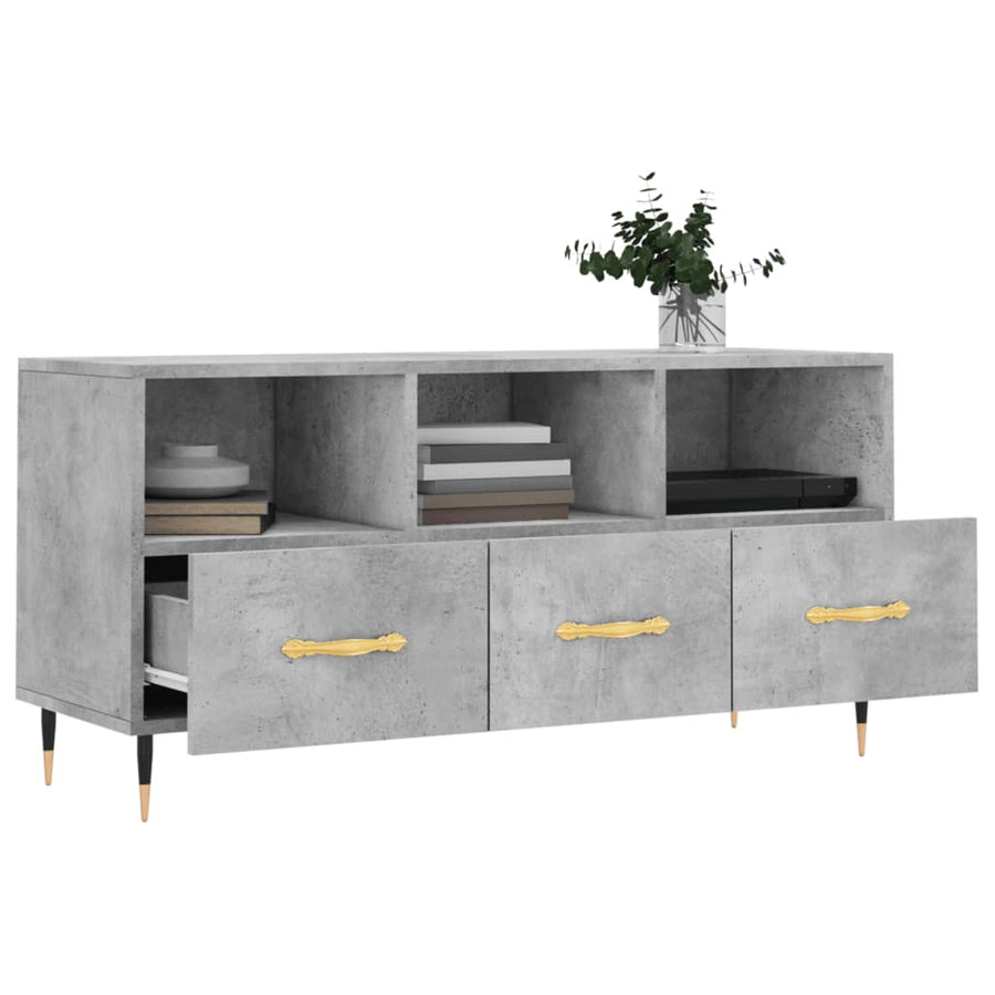 Tv-Meubel 02X36X50 Cm Bewerkt Hout Betongrijs
