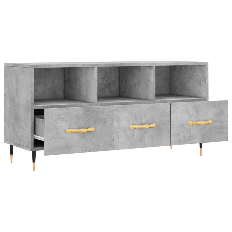 Tv-Meubel 02X36X50 Cm Bewerkt Hout Betongrijs