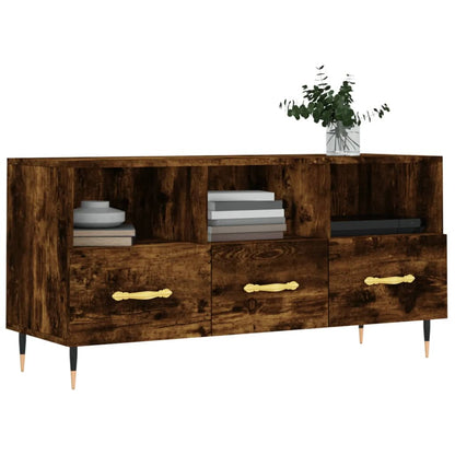 Tv-Meubel 02X36X50 Cm Bewerkt Hout Kleurig Gerookt eiken