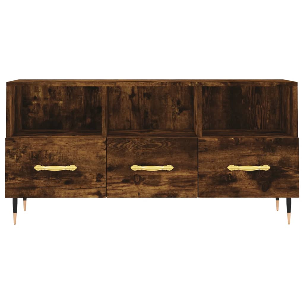 Tv-Meubel 02X36X50 Cm Bewerkt Hout Kleurig Gerookt eiken