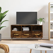 Tv-meubel 102x36x50 cm bewerkt hout gerookt eiken