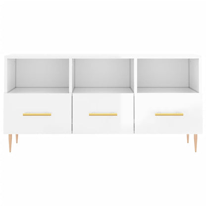 Tv-Meubel 02X36X50 Cm Bewerkt Hout Hoogglans wit