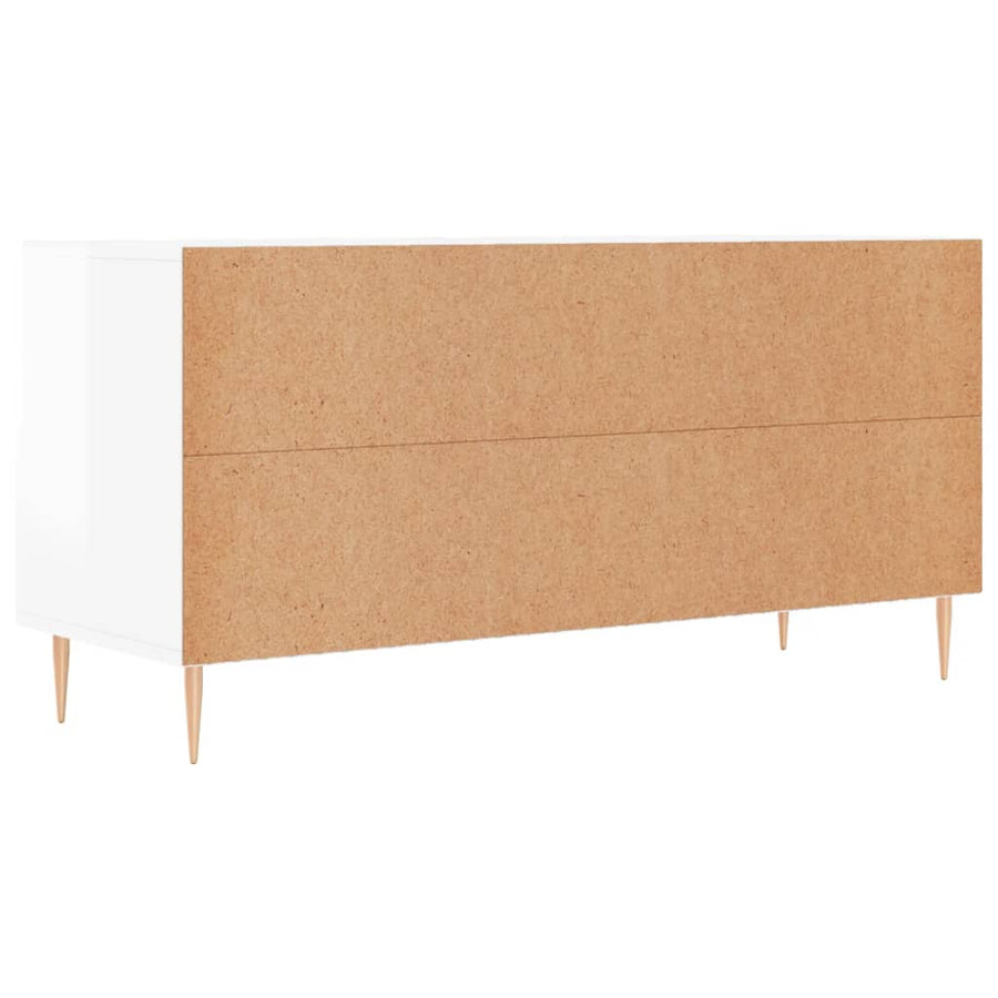 Tv-Meubel 02X36X50 Cm Bewerkt Hout Hoogglans wit