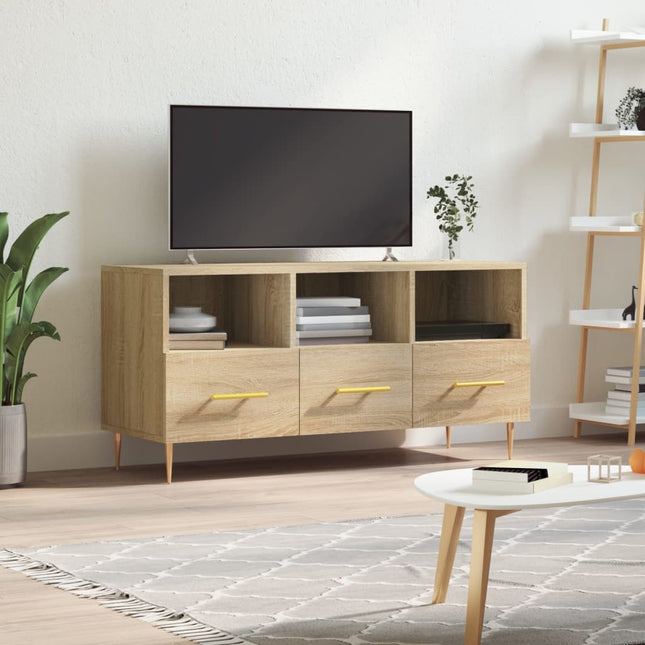 Tv-Meubel 02X36X50 Cm Bewerkt Hout Kleurig Sonoma eiken