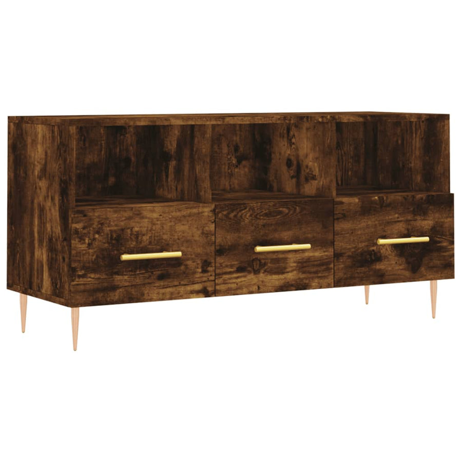 Tv-Meubel 02X36X50 Cm Bewerkt Hout Kleurig Gerookt eiken