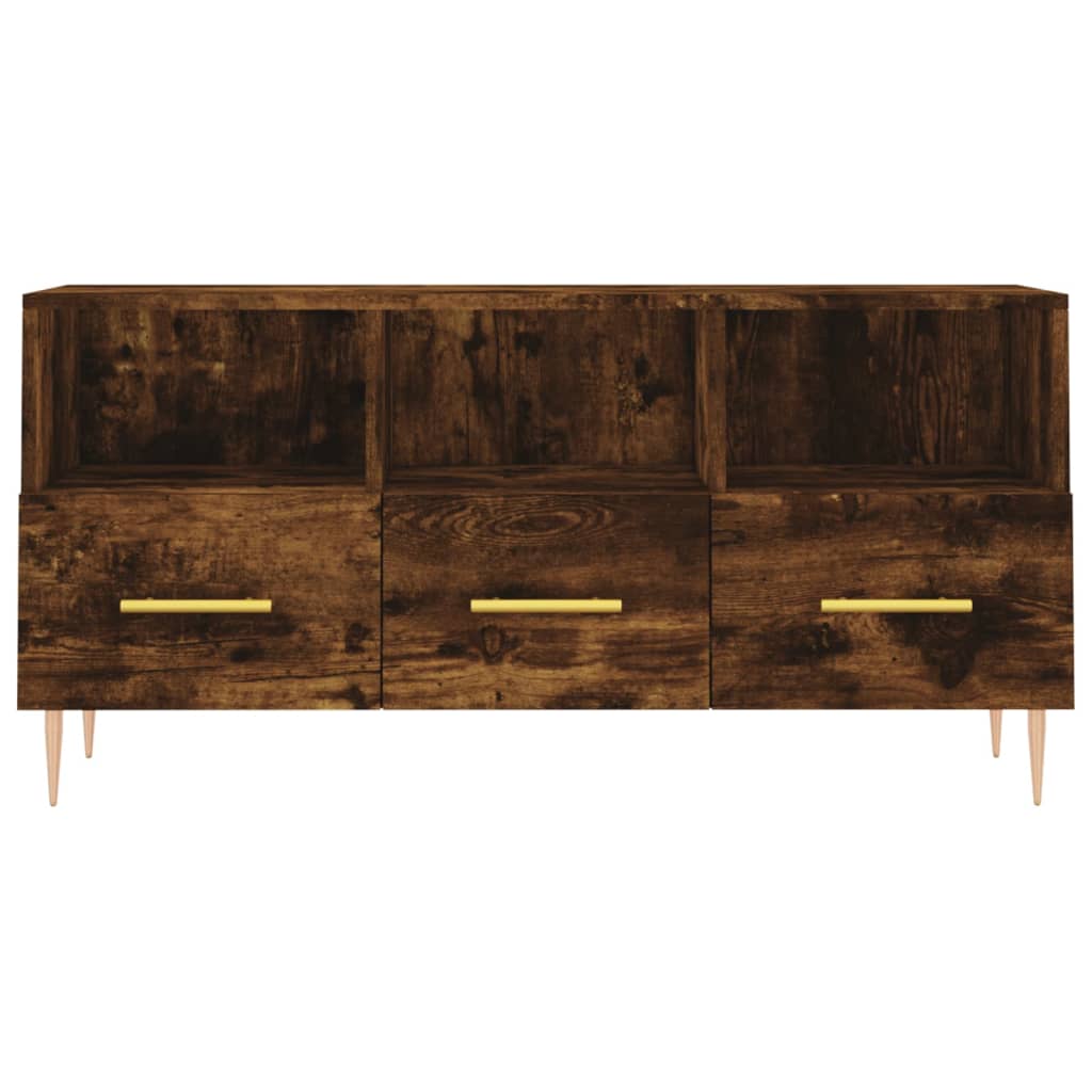 Tv-Meubel 02X36X50 Cm Bewerkt Hout Kleurig Gerookt eiken