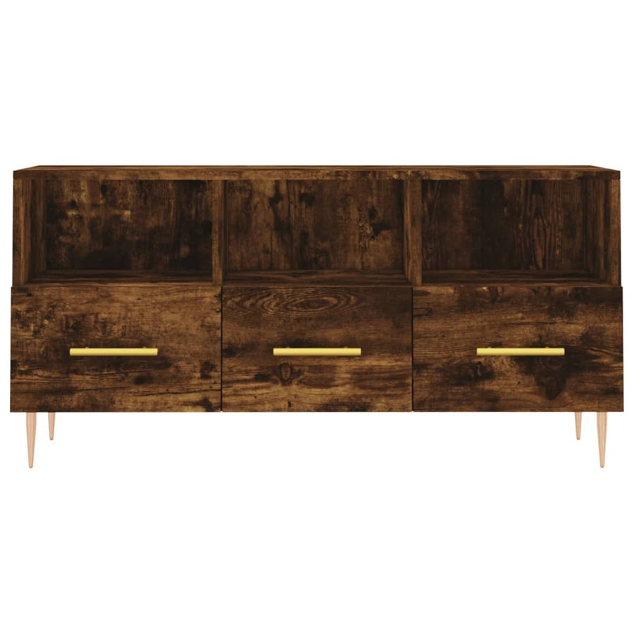 Tv-Meubel 02X36X50 Cm Bewerkt Hout Kleurig Gerookt eiken
