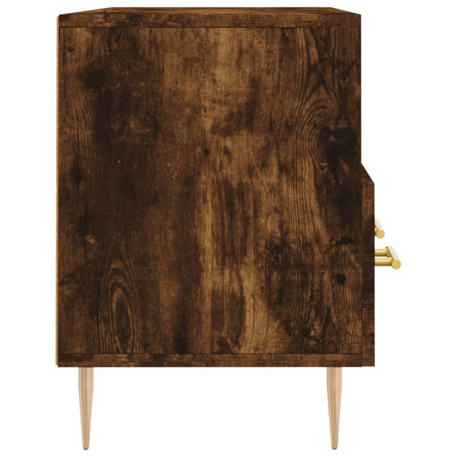 Tv-Meubel 02X36X50 Cm Bewerkt Hout Kleurig Gerookt eiken