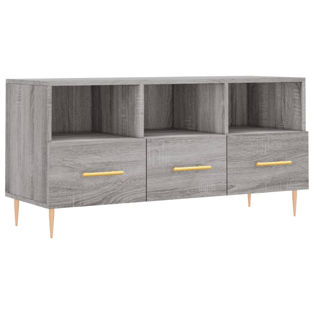 Tv-Meubel 02X36X50 Cm Bewerkt Hout Eikenkleurig Grijs sonoma