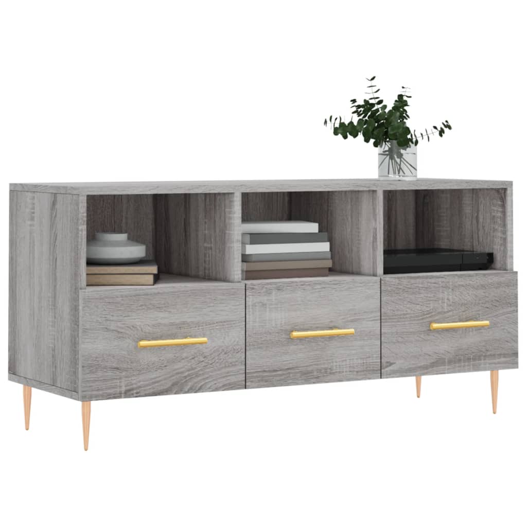 Tv-Meubel 02X36X50 Cm Bewerkt Hout Eikenkleurig Grijs sonoma