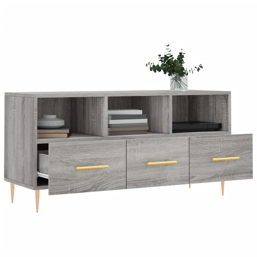 Tv-Meubel 02X36X50 Cm Bewerkt Hout Eikenkleurig Grijs sonoma