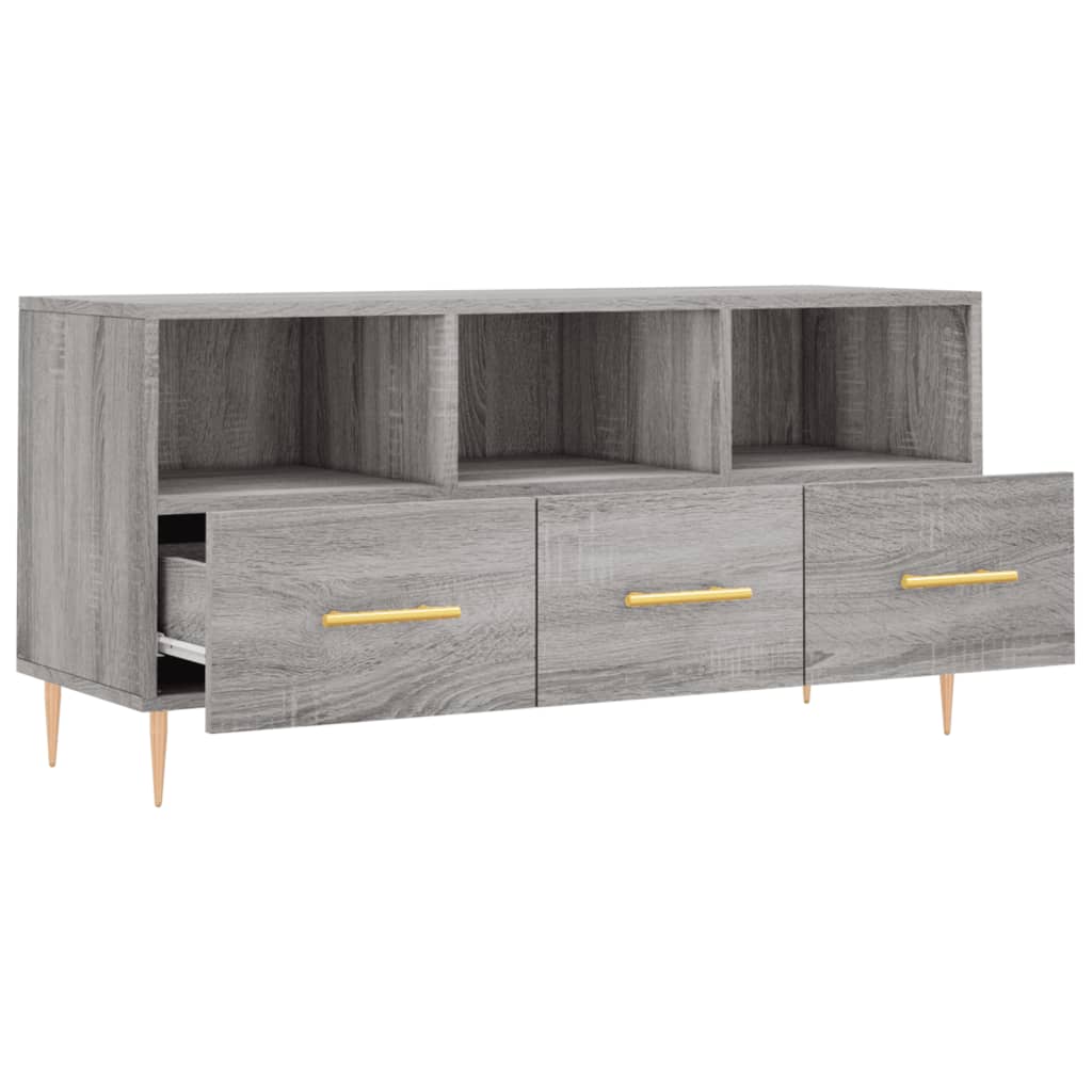 Tv-Meubel 02X36X50 Cm Bewerkt Hout Eikenkleurig Grijs sonoma