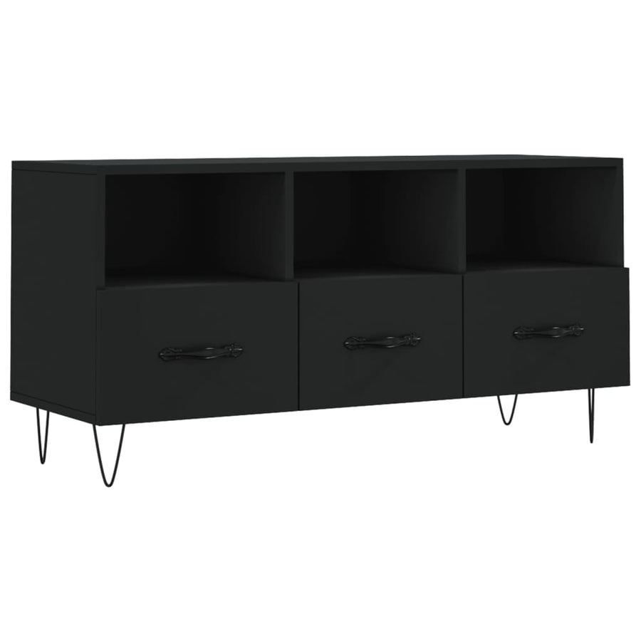 Tv-Meubel 02X36X50 Cm Bewerkt Hout Zwart