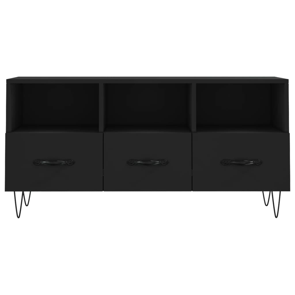 Tv-Meubel 02X36X50 Cm Bewerkt Hout Zwart