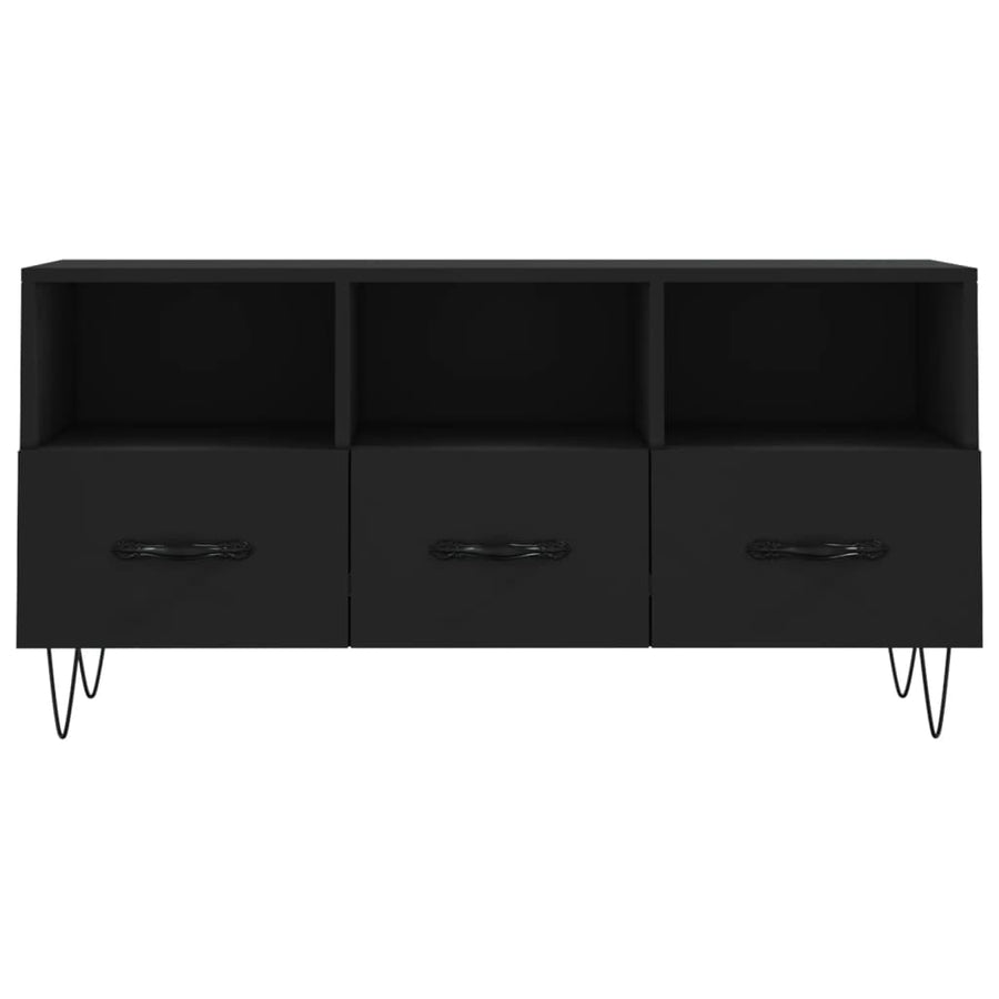 Tv-Meubel 02X36X50 Cm Bewerkt Hout Zwart