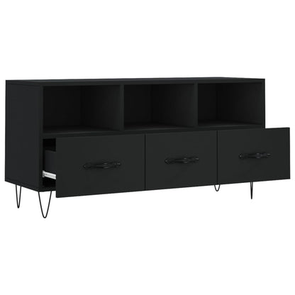 Tv-Meubel 02X36X50 Cm Bewerkt Hout Zwart