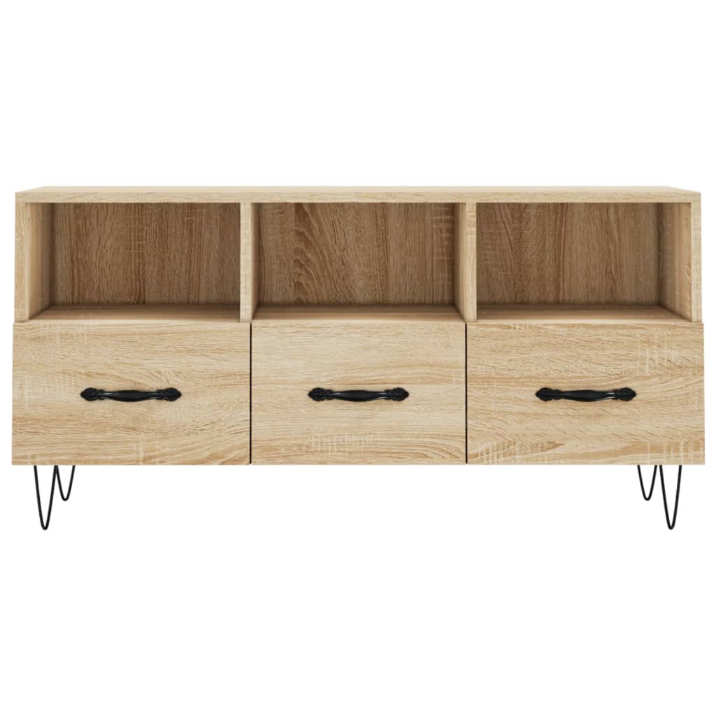 Tv-Meubel 02X36X50 Cm Bewerkt Hout Kleurig Sonoma eiken