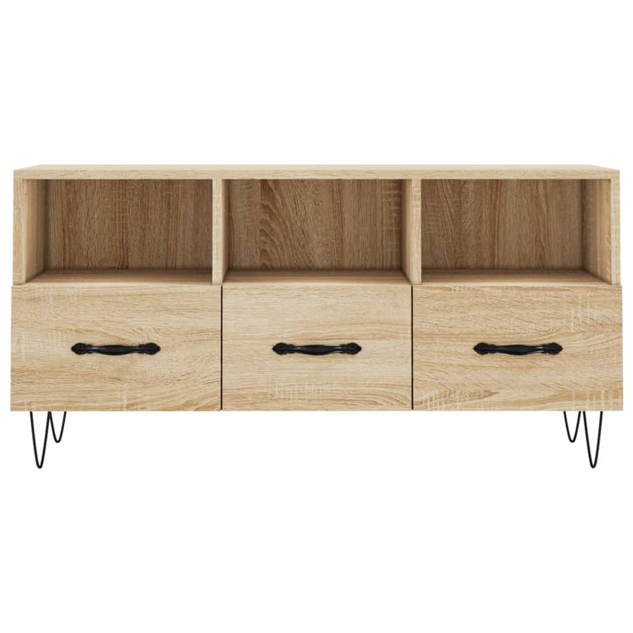Tv-Meubel 02X36X50 Cm Bewerkt Hout Kleurig Sonoma eiken