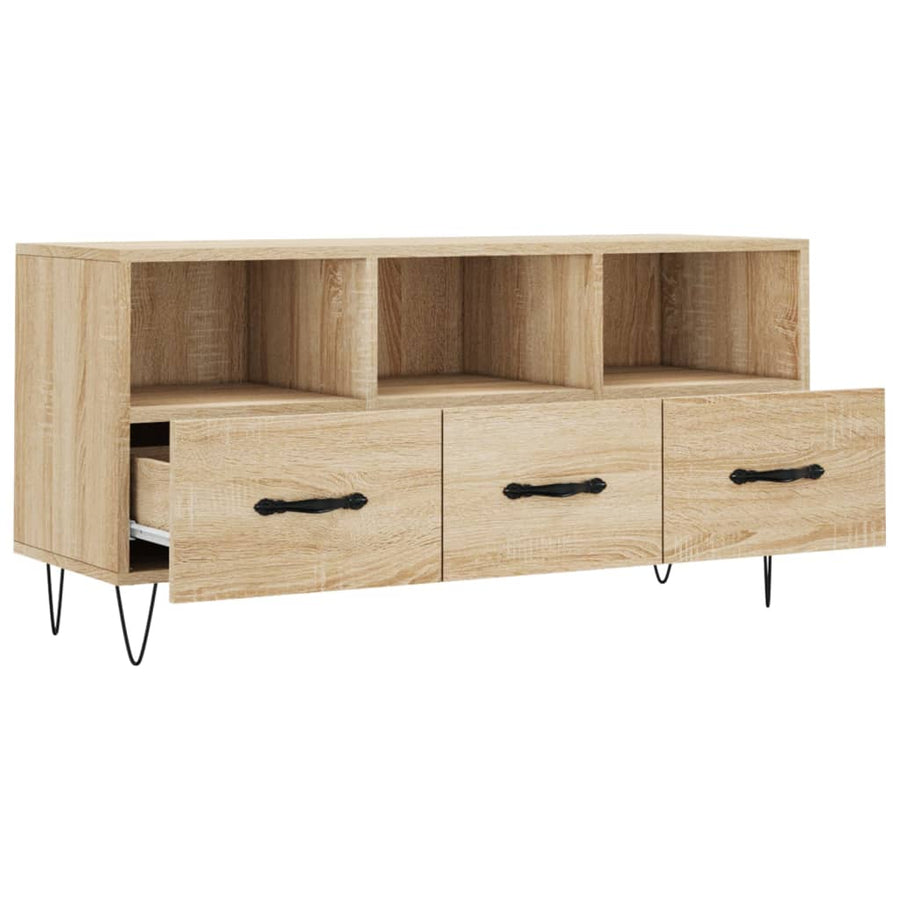 Tv-Meubel 02X36X50 Cm Bewerkt Hout Kleurig Sonoma eiken