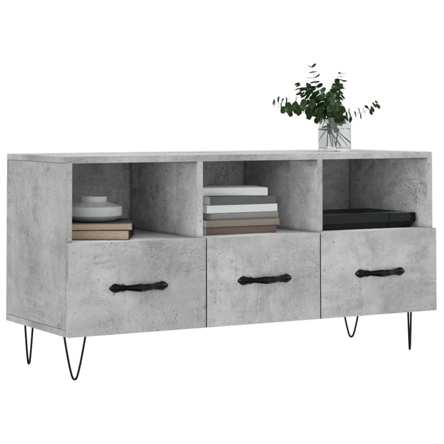 Tv-Meubel 02X36X50 Cm Bewerkt Hout Betongrijs