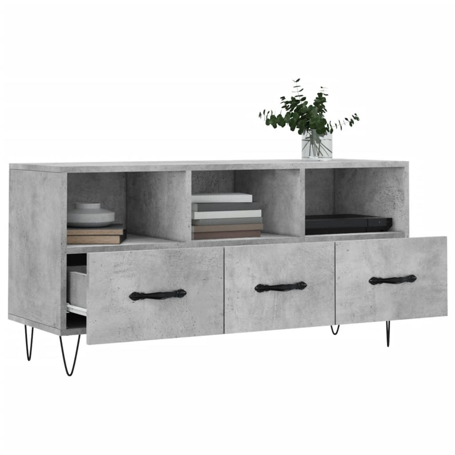 Tv-Meubel 02X36X50 Cm Bewerkt Hout Betongrijs