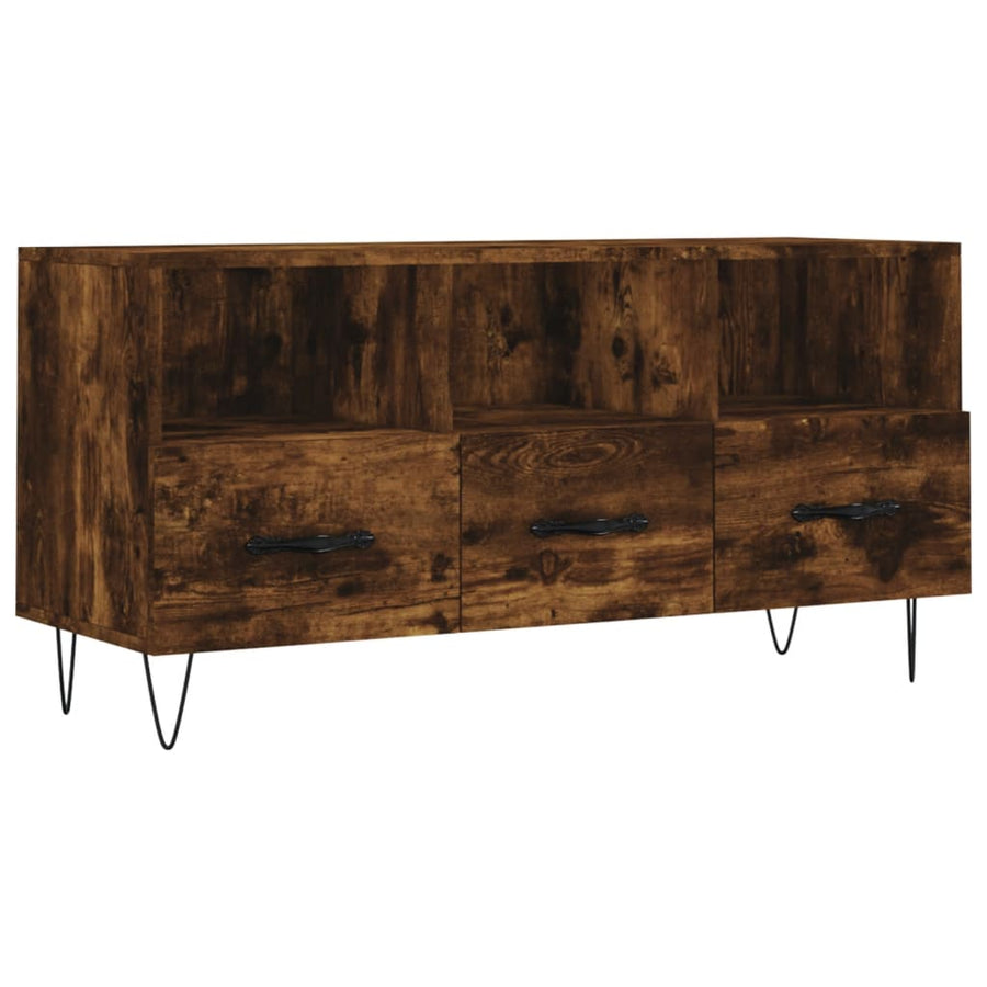 Tv-Meubel 02X36X50 Cm Bewerkt Hout Kleurig Gerookt eiken