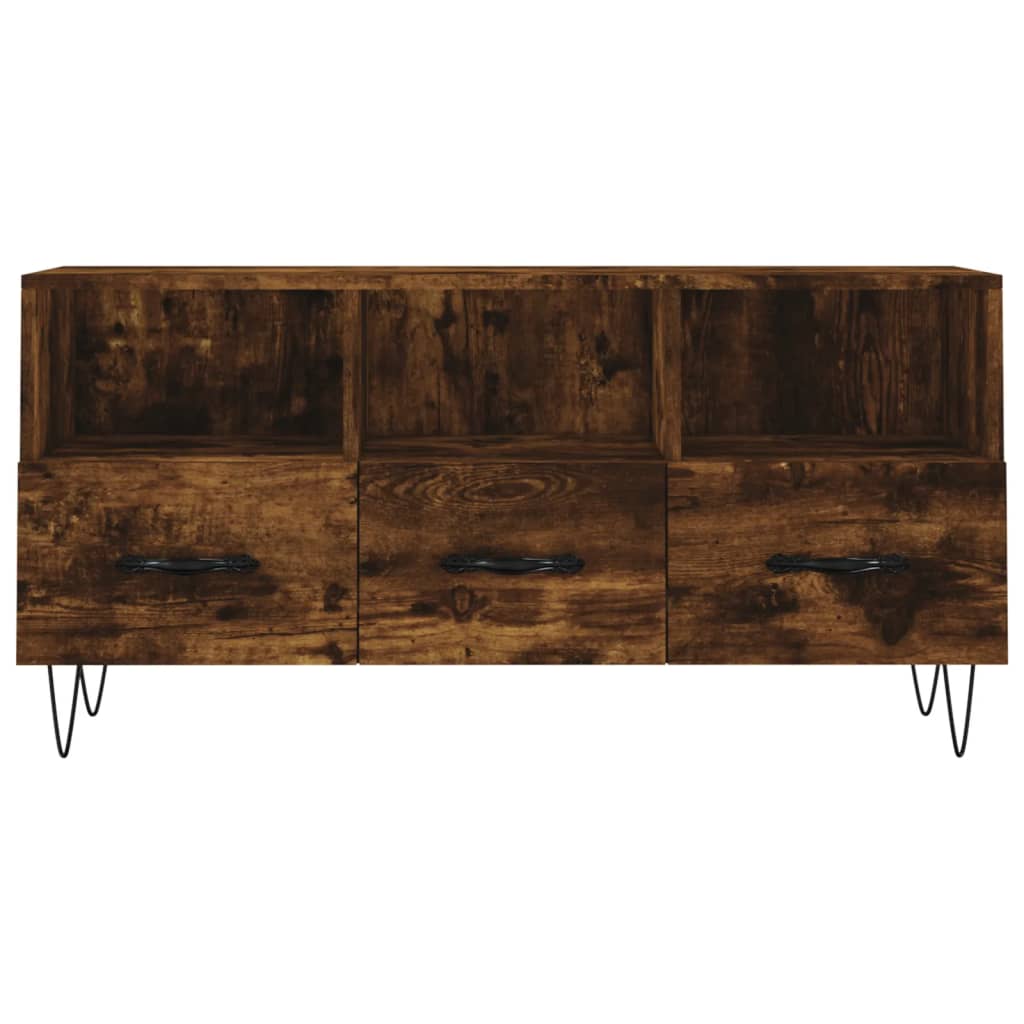 Tv-Meubel 02X36X50 Cm Bewerkt Hout Kleurig Gerookt eiken