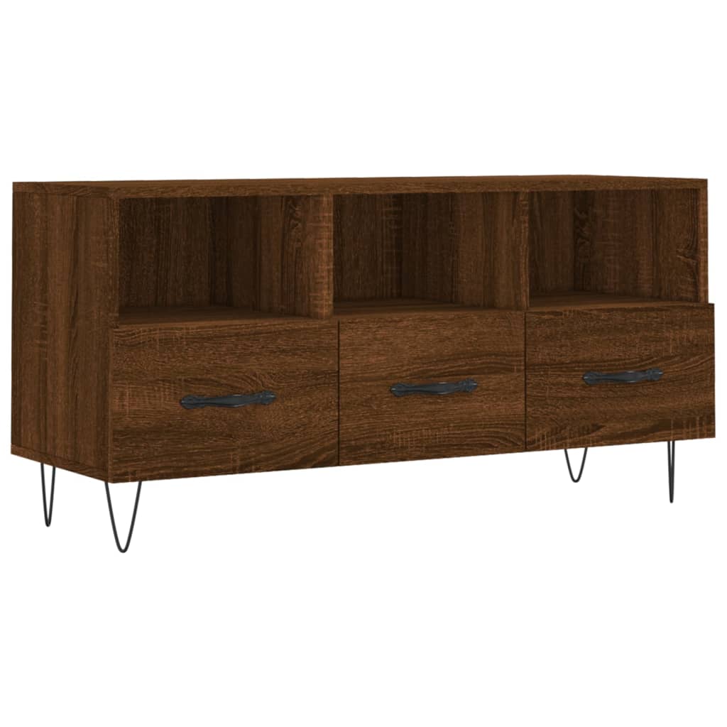 Tv-Meubel 02X36X50 Cm Bewerkt Hout Bruin Eikenkleur Bruineiken