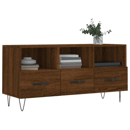 Tv-Meubel 02X36X50 Cm Bewerkt Hout Bruin Eikenkleur Bruineiken