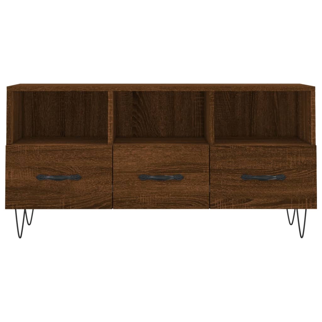 Tv-Meubel 02X36X50 Cm Bewerkt Hout Bruin Eikenkleur Bruineiken