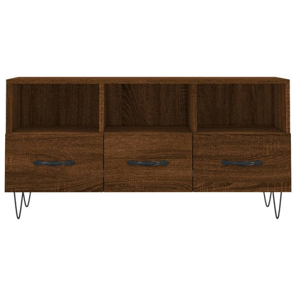 Tv-Meubel 02X36X50 Cm Bewerkt Hout Bruin Eikenkleur Bruineiken