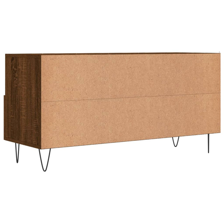 Tv-Meubel 02X36X50 Cm Bewerkt Hout Bruin Eikenkleur Bruineiken
