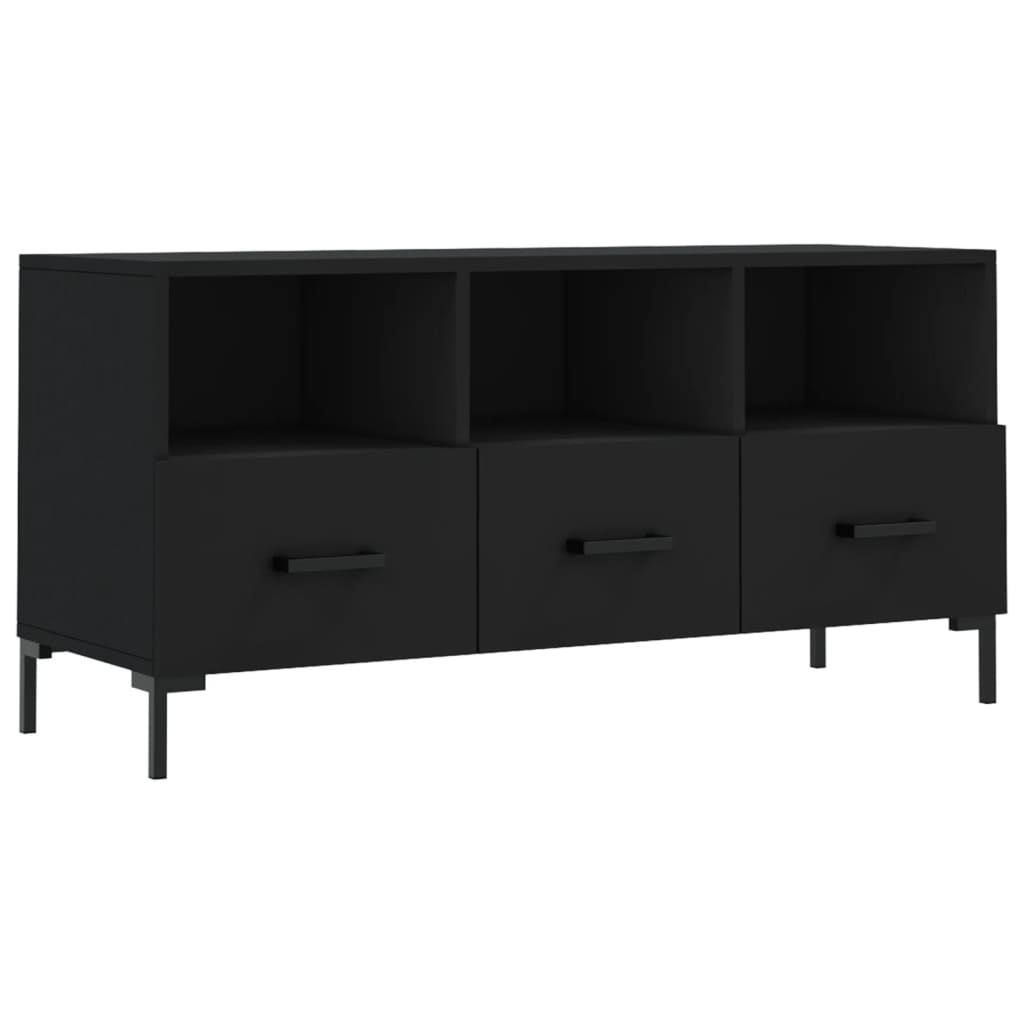 Tv-Meubel 02X36X50 Cm Bewerkt Hout Zwart