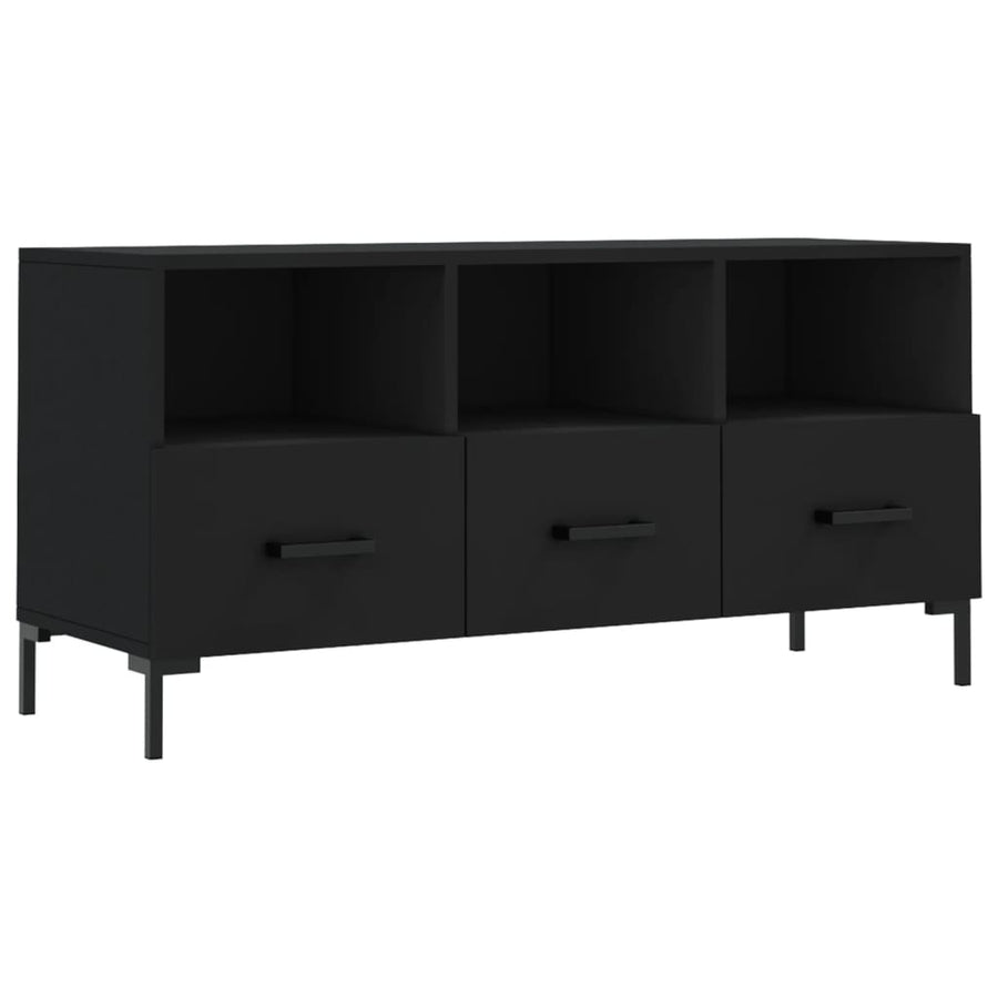 Tv-Meubel 02X36X50 Cm Bewerkt Hout Zwart