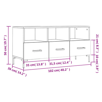 Tv-Meubel 02X36X50 Cm Bewerkt Hout Zwart