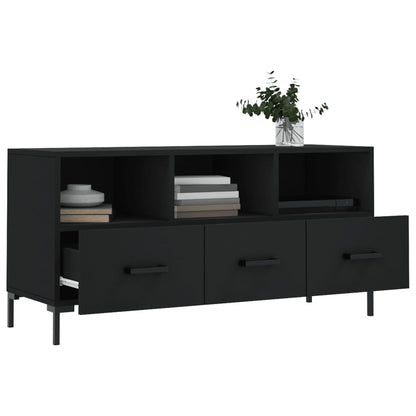 Tv-Meubel 02X36X50 Cm Bewerkt Hout Zwart