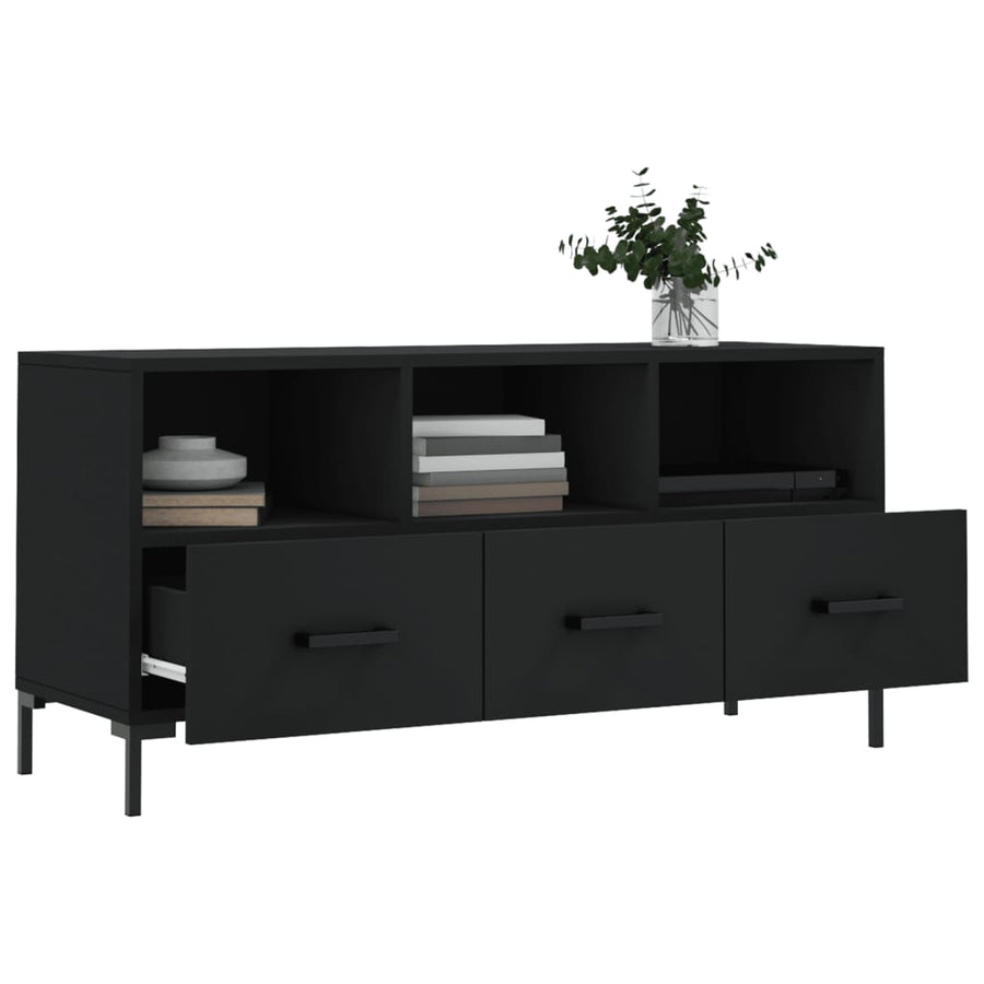 Tv-Meubel 02X36X50 Cm Bewerkt Hout Zwart