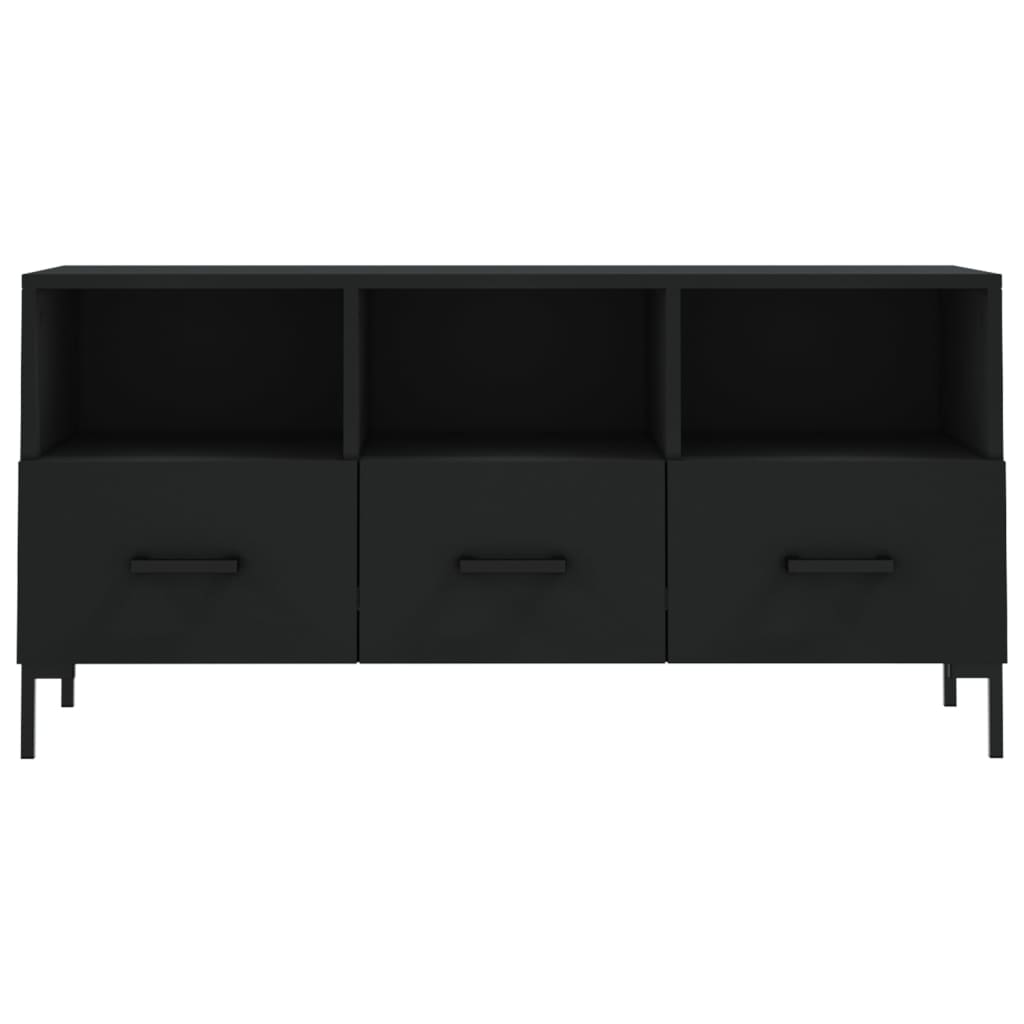 Tv-Meubel 02X36X50 Cm Bewerkt Hout Zwart