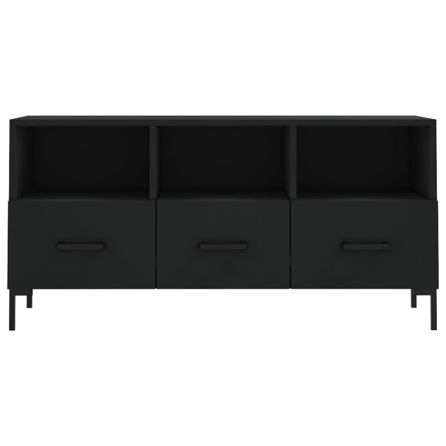 Tv-Meubel 02X36X50 Cm Bewerkt Hout Zwart