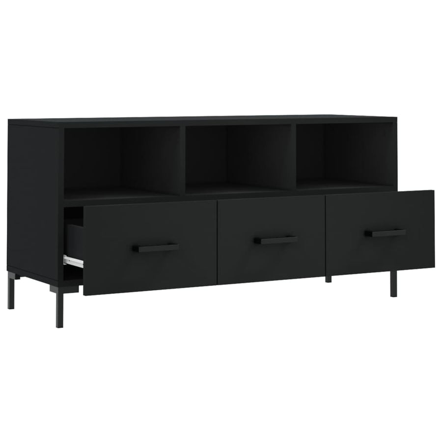Tv-Meubel 02X36X50 Cm Bewerkt Hout Zwart