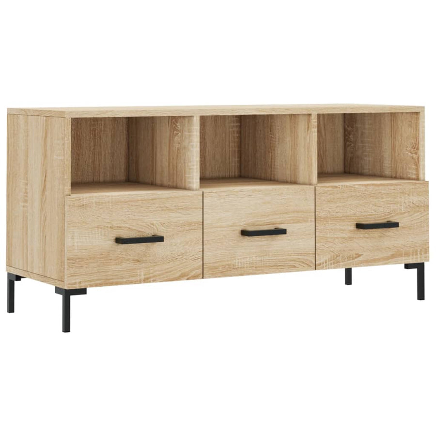 Tv-Meubel 02X36X50 Cm Bewerkt Hout Kleurig Sonoma eiken