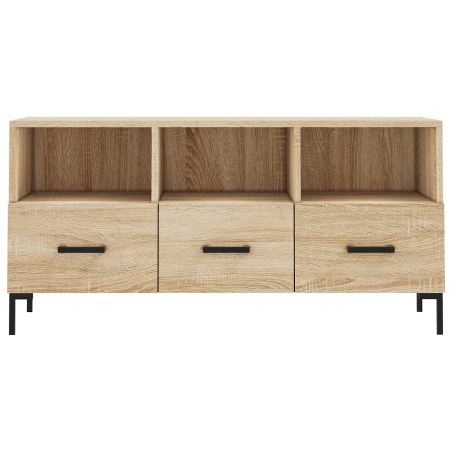 Tv-Meubel 02X36X50 Cm Bewerkt Hout Kleurig Sonoma eiken