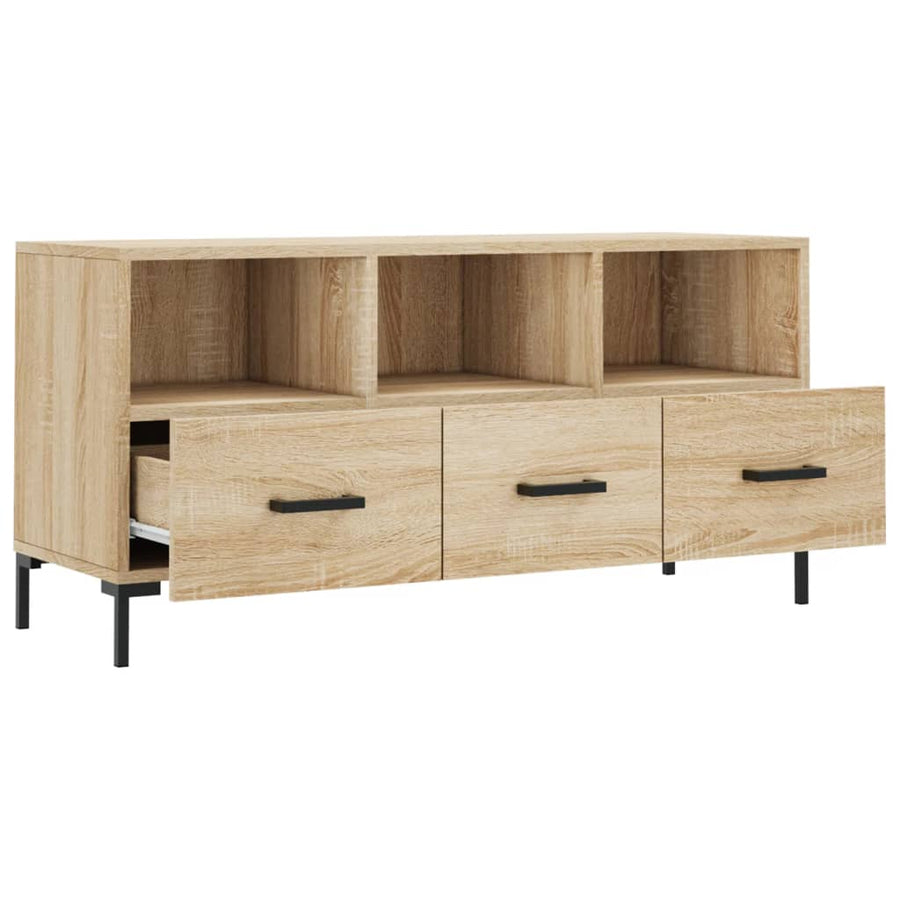 Tv-Meubel 02X36X50 Cm Bewerkt Hout Kleurig Sonoma eiken
