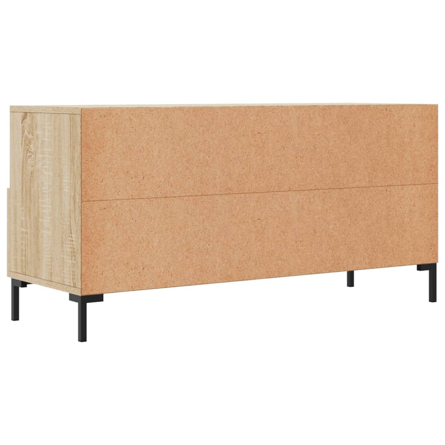 Tv-Meubel 02X36X50 Cm Bewerkt Hout Kleurig Sonoma eiken