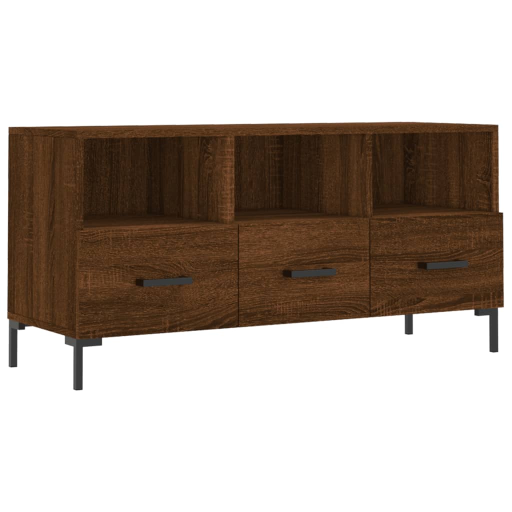 Tv-Meubel 02X36X50 Cm Bewerkt Hout Bruin Eikenkleur Bruineiken