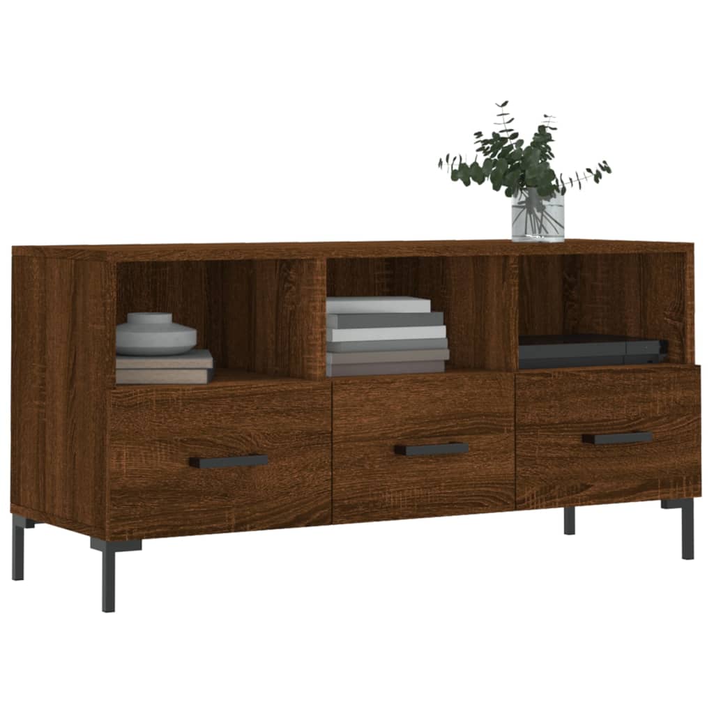 Tv-Meubel 02X36X50 Cm Bewerkt Hout Bruin Eikenkleur Bruineiken