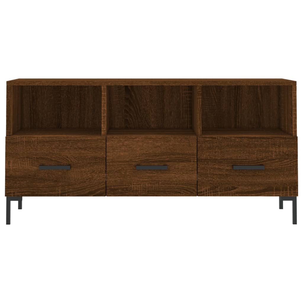 Tv-Meubel 02X36X50 Cm Bewerkt Hout Bruin Eikenkleur Bruineiken